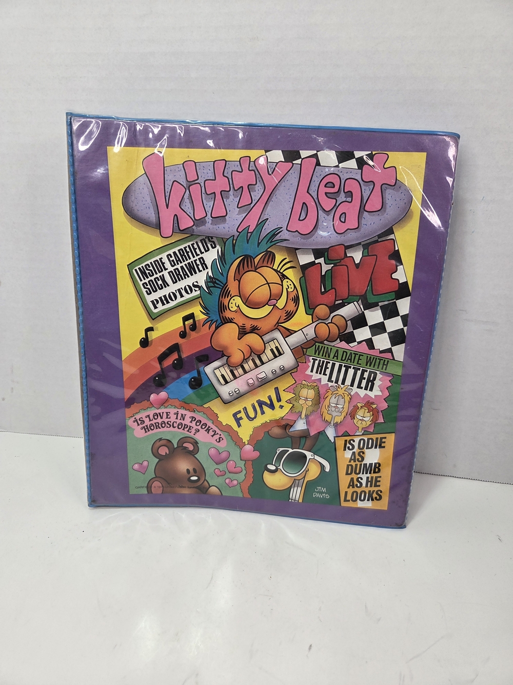 Vintage Mead Garfield Kitty Beat Notebook Three Ring Binder Retro 1978 Organizer